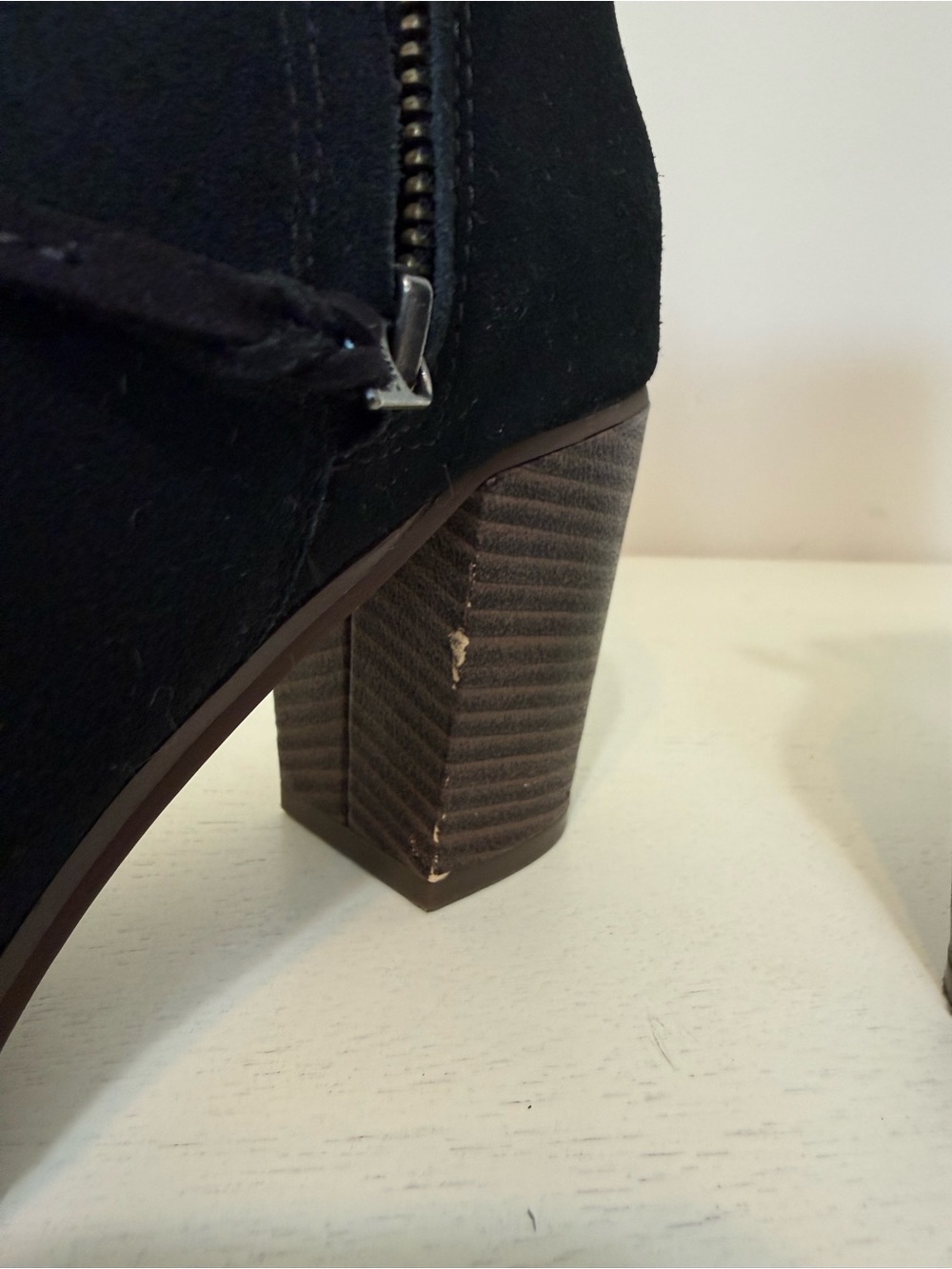 Toms Lunata Black Suede Booties Women’s 10 Wood Heel 3in - Picture 12 of 14